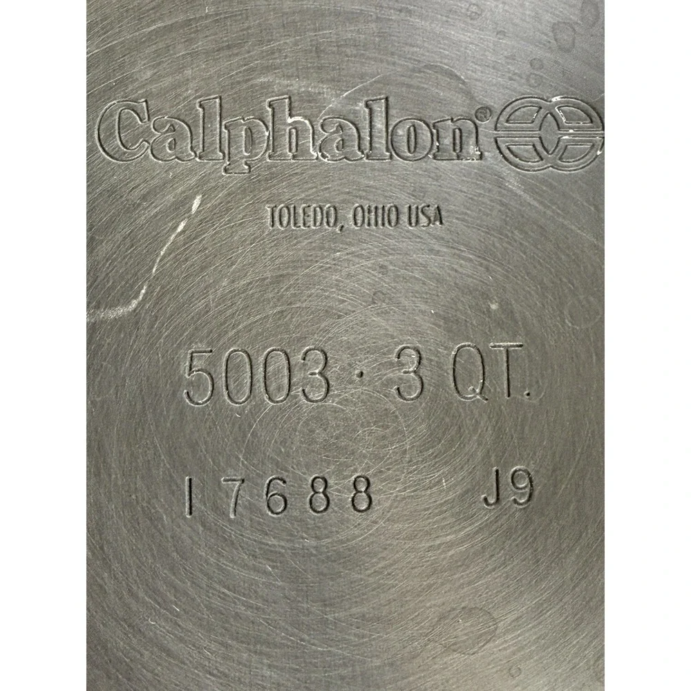 Vtg Commercial Calphalon 5003 3 QT Hard Anodized Sauté Pan w Lid 10